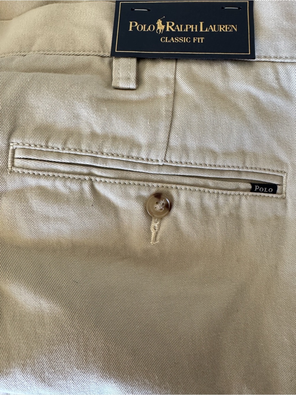 Polo Ralph Lauren Classic Fit Khaki Trousers Tall 36x38 Cotton Twill (NWT) - Picture 2 of 15